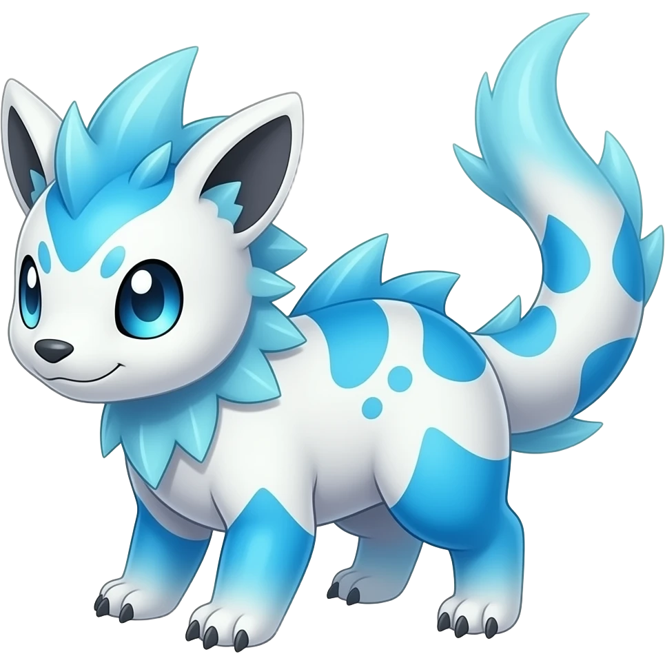 Elemental water type magical colorful exotic animesque Pokémon-Fakémon-animal- emoji
