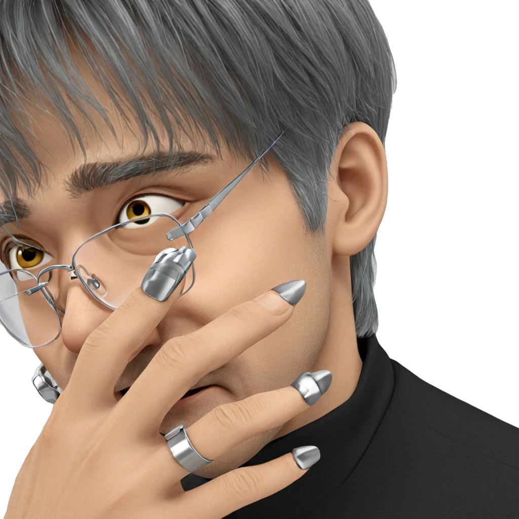 realistic portrait of grey-haired man emoji