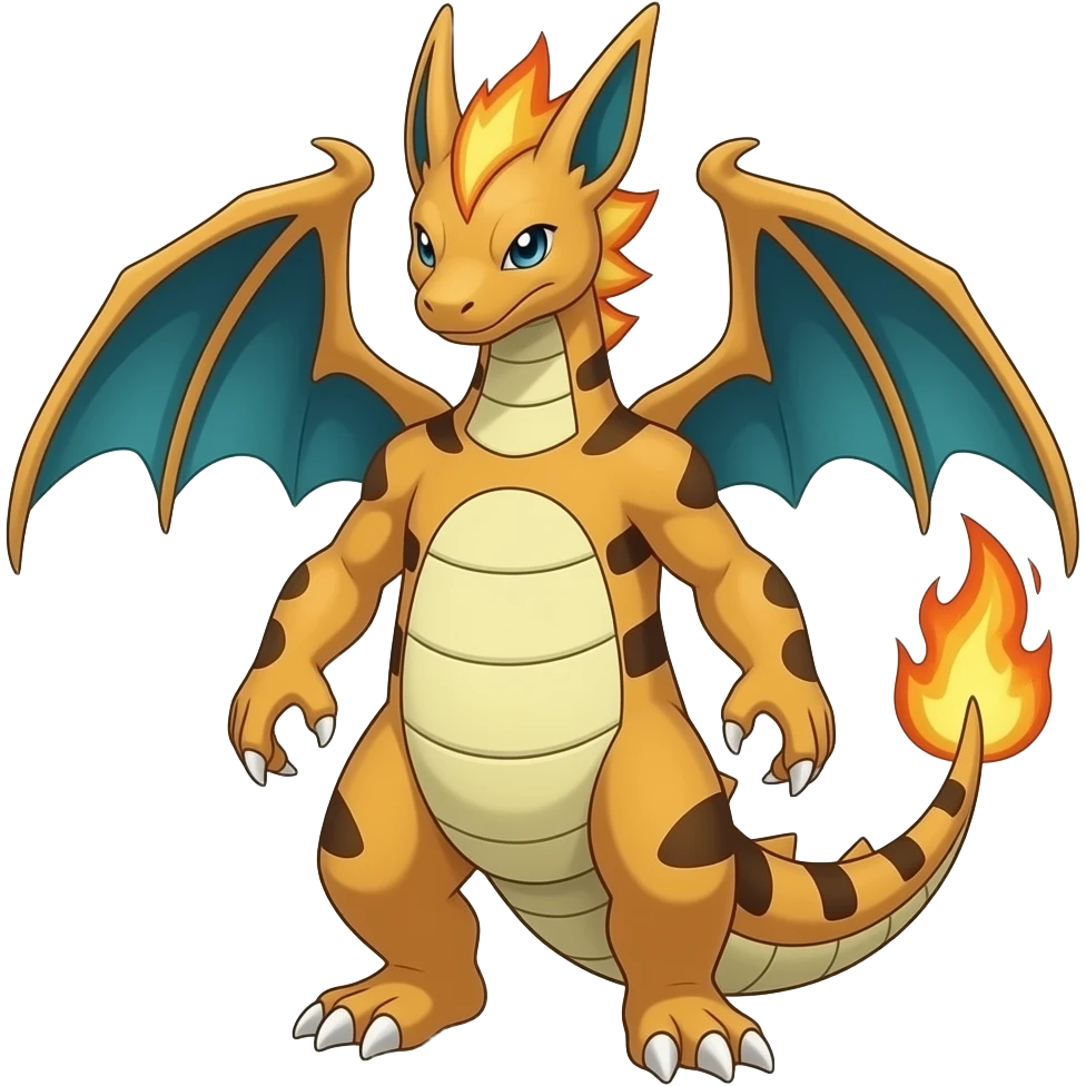 Gabite-ExVeemon-Digimon-Latias-Flamedramon-fusion-Fakémon-hybrid-creature, Full body emoji