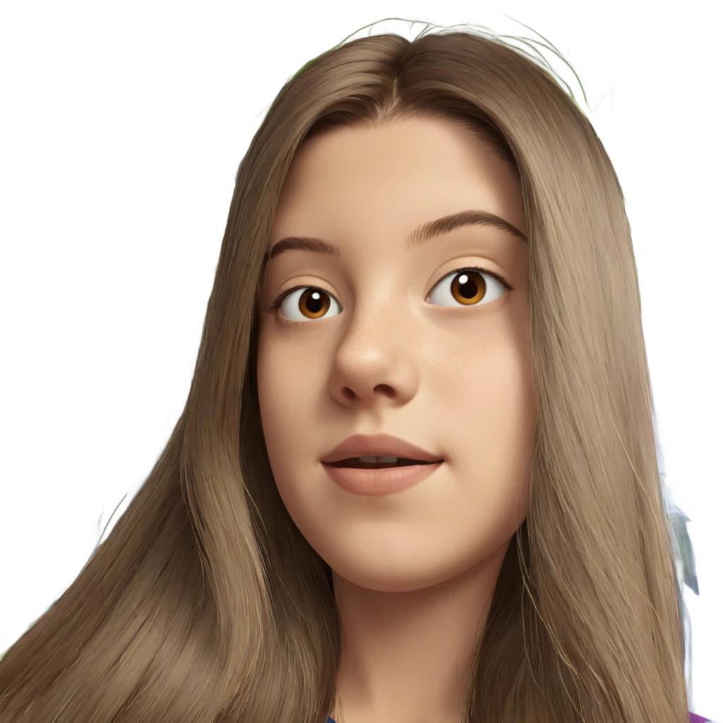 girl with brown hair portrait emoji
