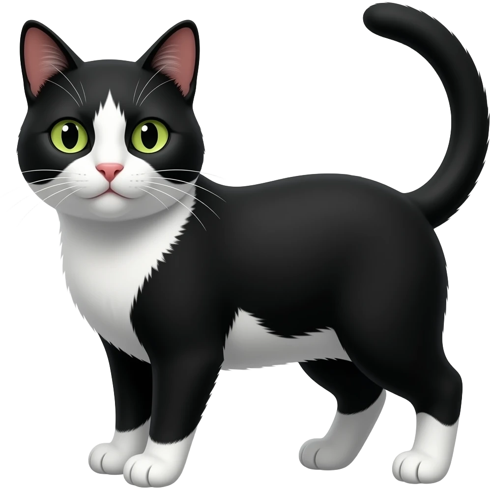 Make this a. Black and white cat emoji