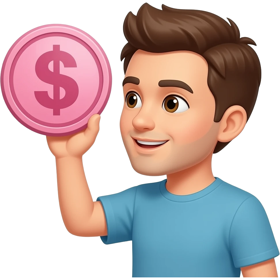 Pink money, eyes face emoji