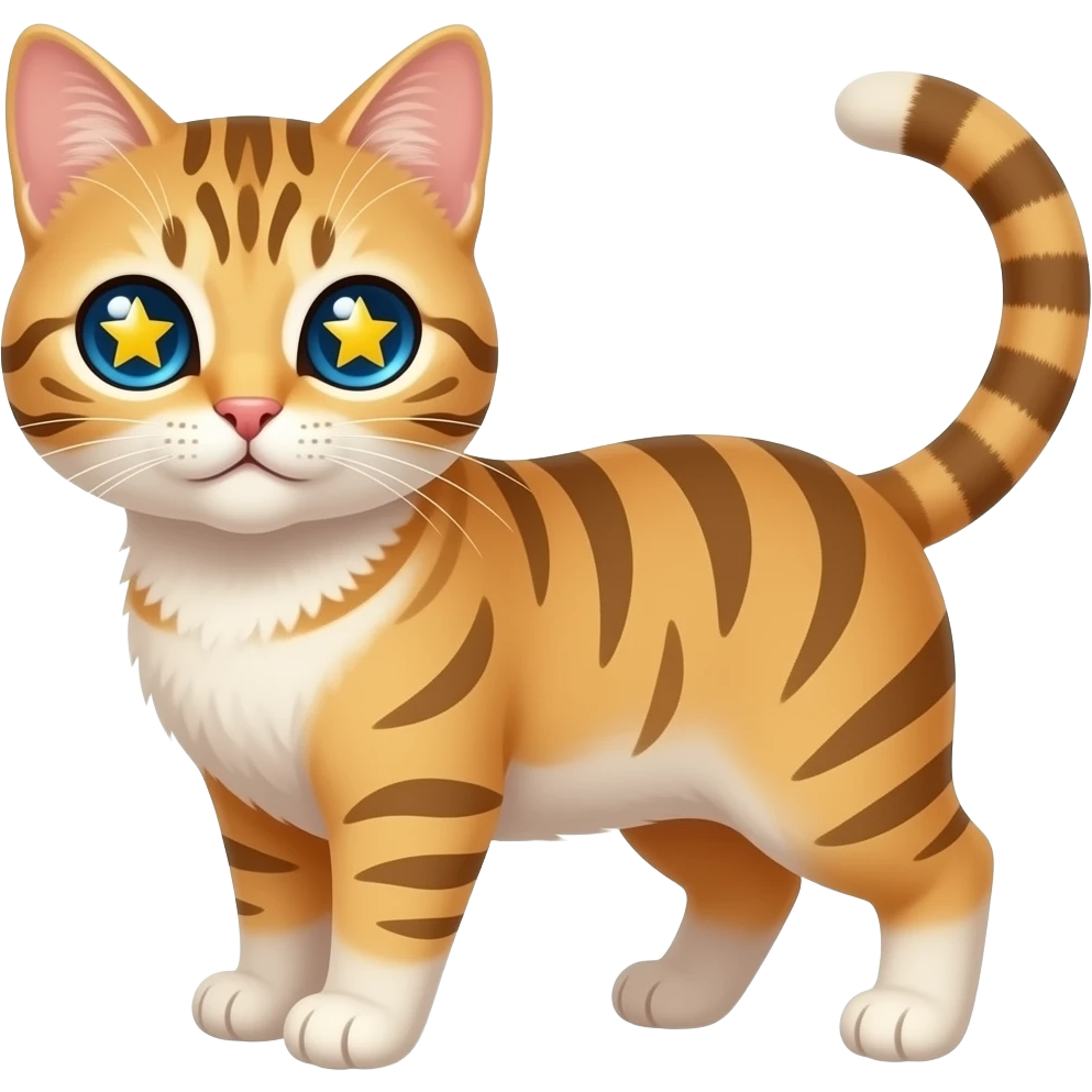 gato con ojos de  estrellas emoji