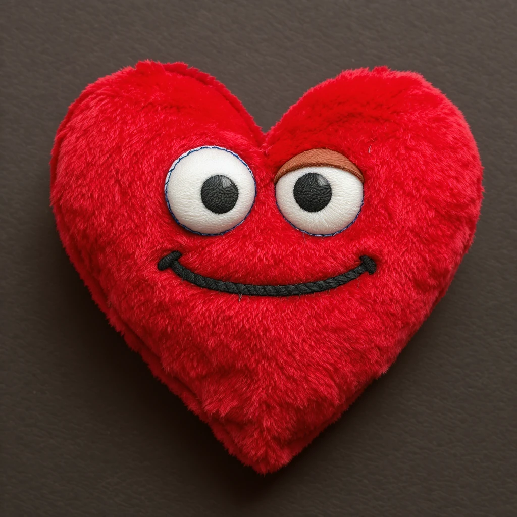 emo heart with a stitched patch emoji