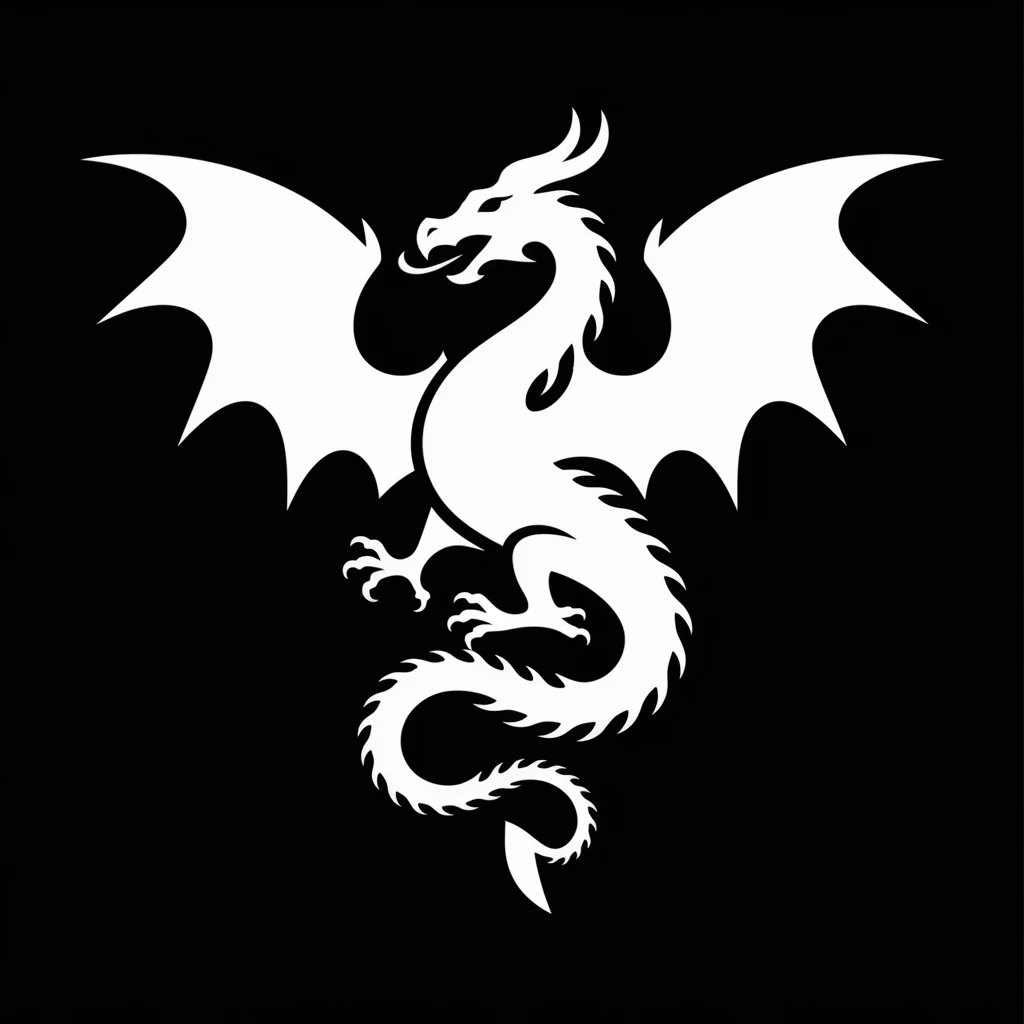 Dragon icon black silhouette emoji