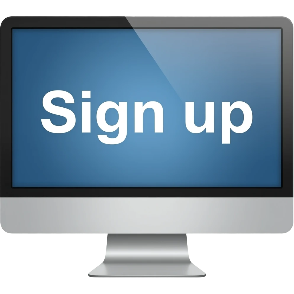 Sign up word with Computers emoji