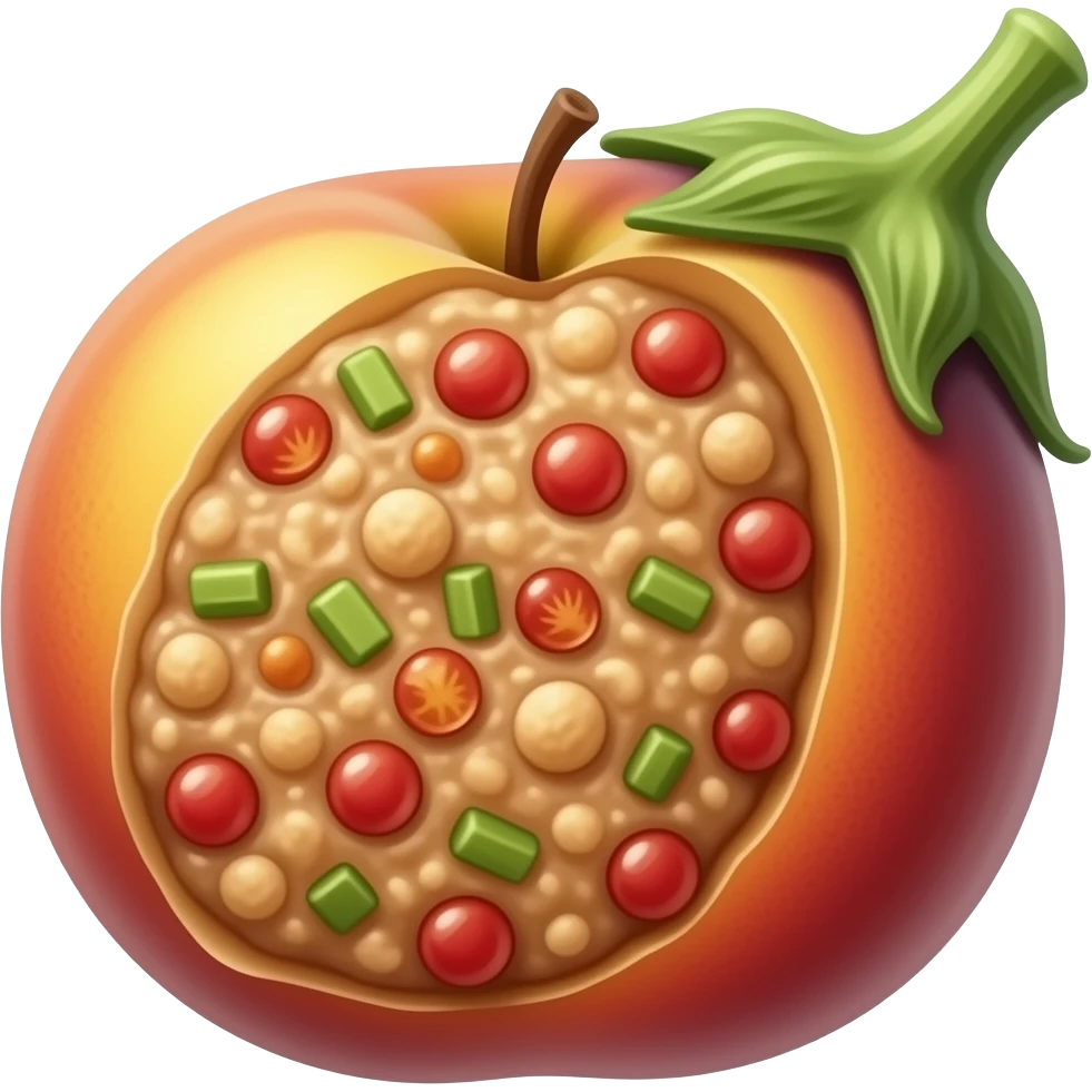 Aubergine qui fourre une pêche emoji