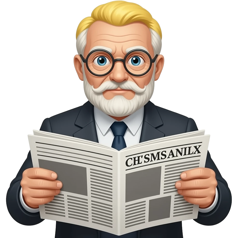 zombie old man with half bald yellow hair holding Notepaper in two hands and showing emoji