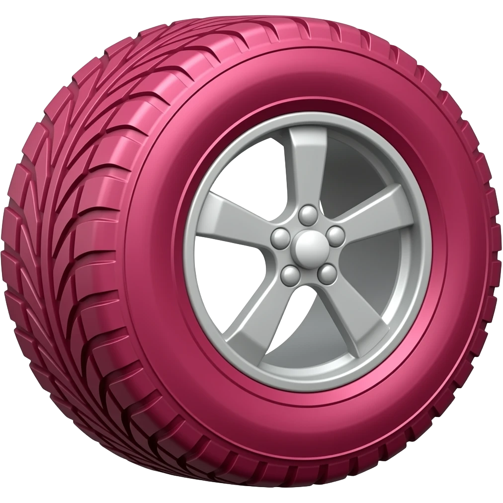 Red and magenta tire emoji