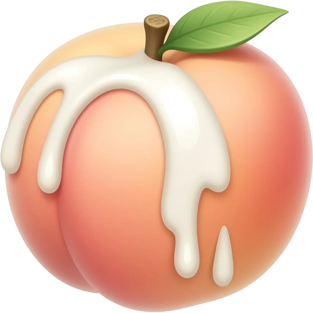 peach with white, thick cum dripping out  the crack emoji