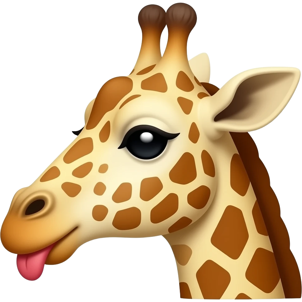 Einfacher Giraffe Kopf mit kussmund emoji
