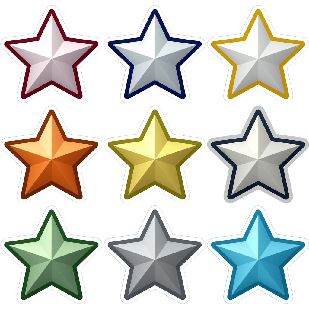making stickers  unique star lookingone sides. difference difference designs difference designs an 12 car emoji