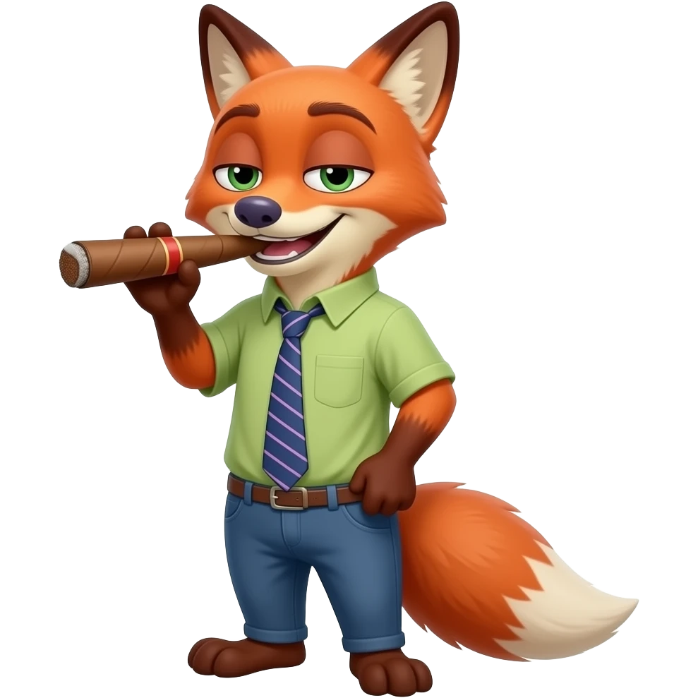 Fox seriosly smoke cigar emoji
