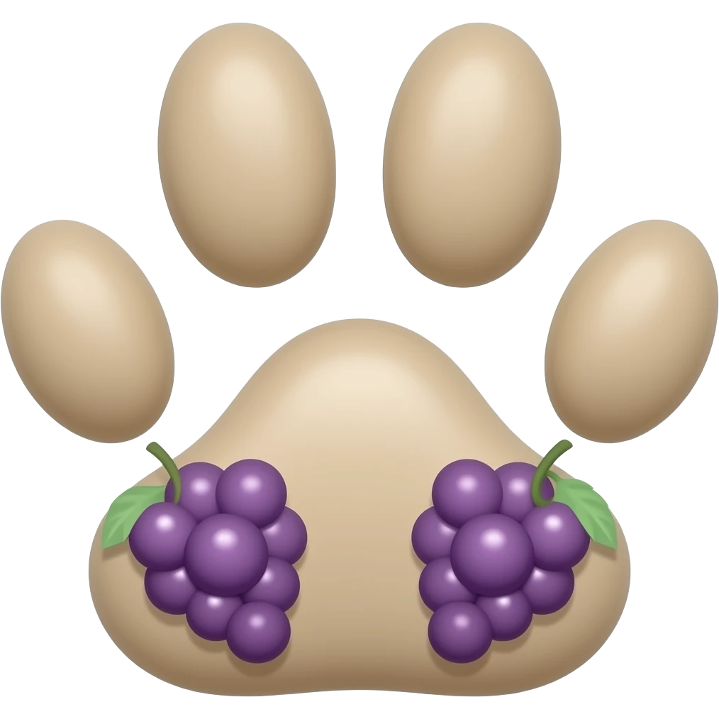 Umm I wanted paw print and grape hearts emoji