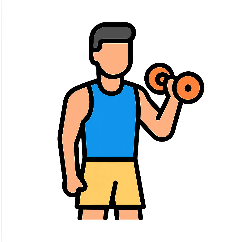 a sportman doing a curls emoji