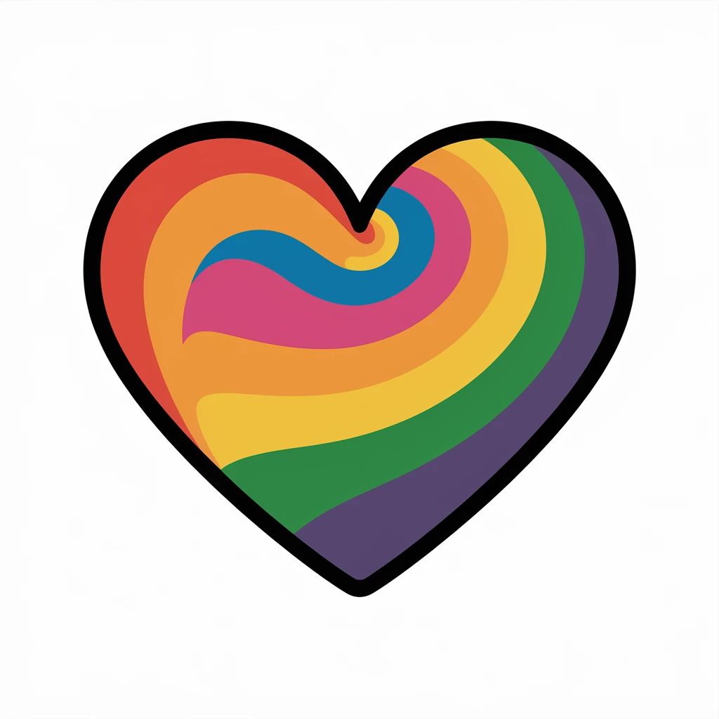 heart with a rainbow swirl emoji