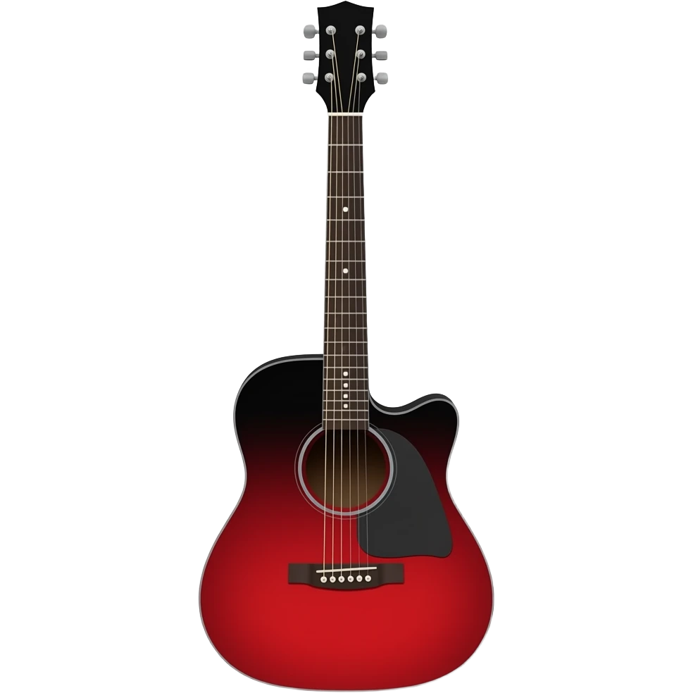 Gitar tahta  siyah kısım kırmızı aşağıdaki sol kısım üçgen şeklinde kes emoji