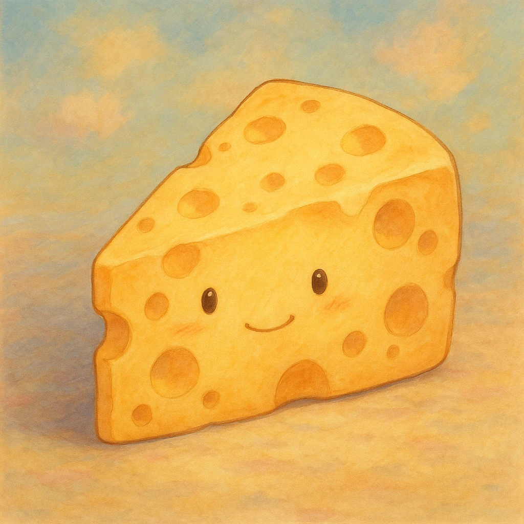 cheese wedge in Ghibli animation style emoji