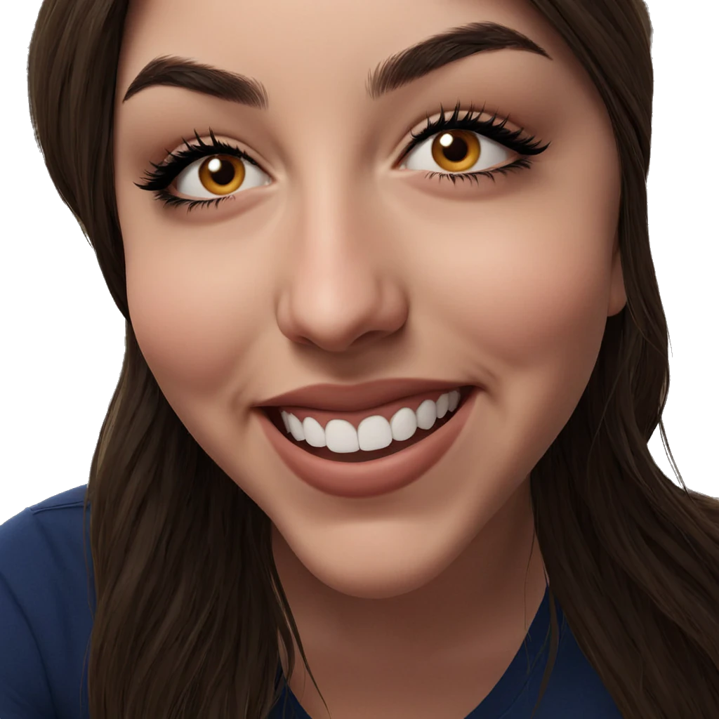 smiling girl portrait with long hair emoji