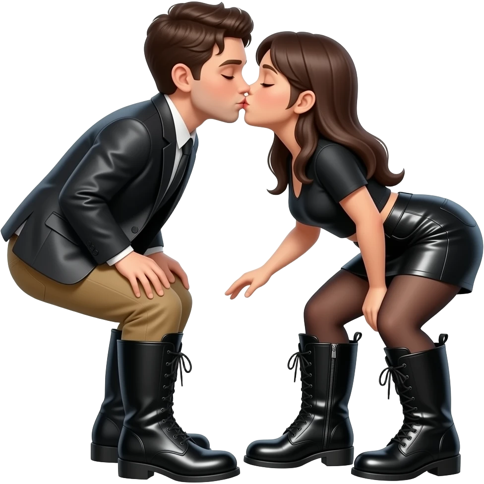 Kiss the black shiny boots emoji