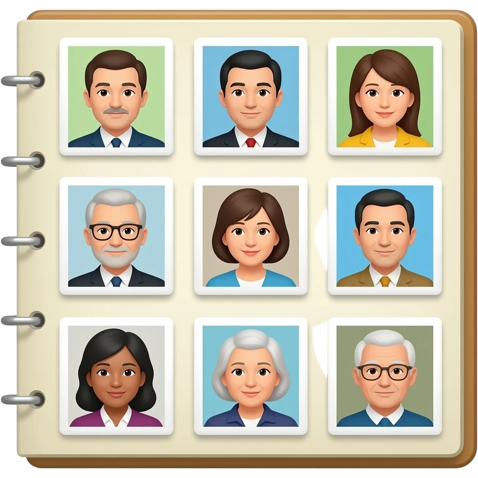 photo album with photos of different generations emoji