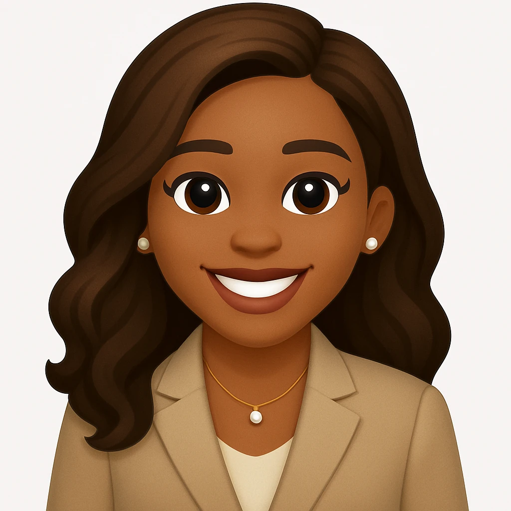 turn the second man in emoji style of the 1st image, match the facial features and match dressing style of the 2nd image, she is wearing suit emoji