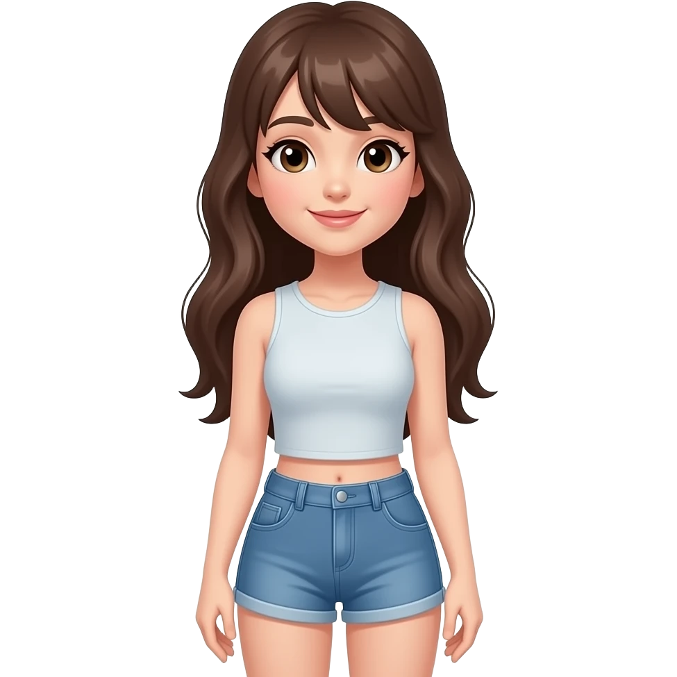 Skinny girl in shorts emoji
