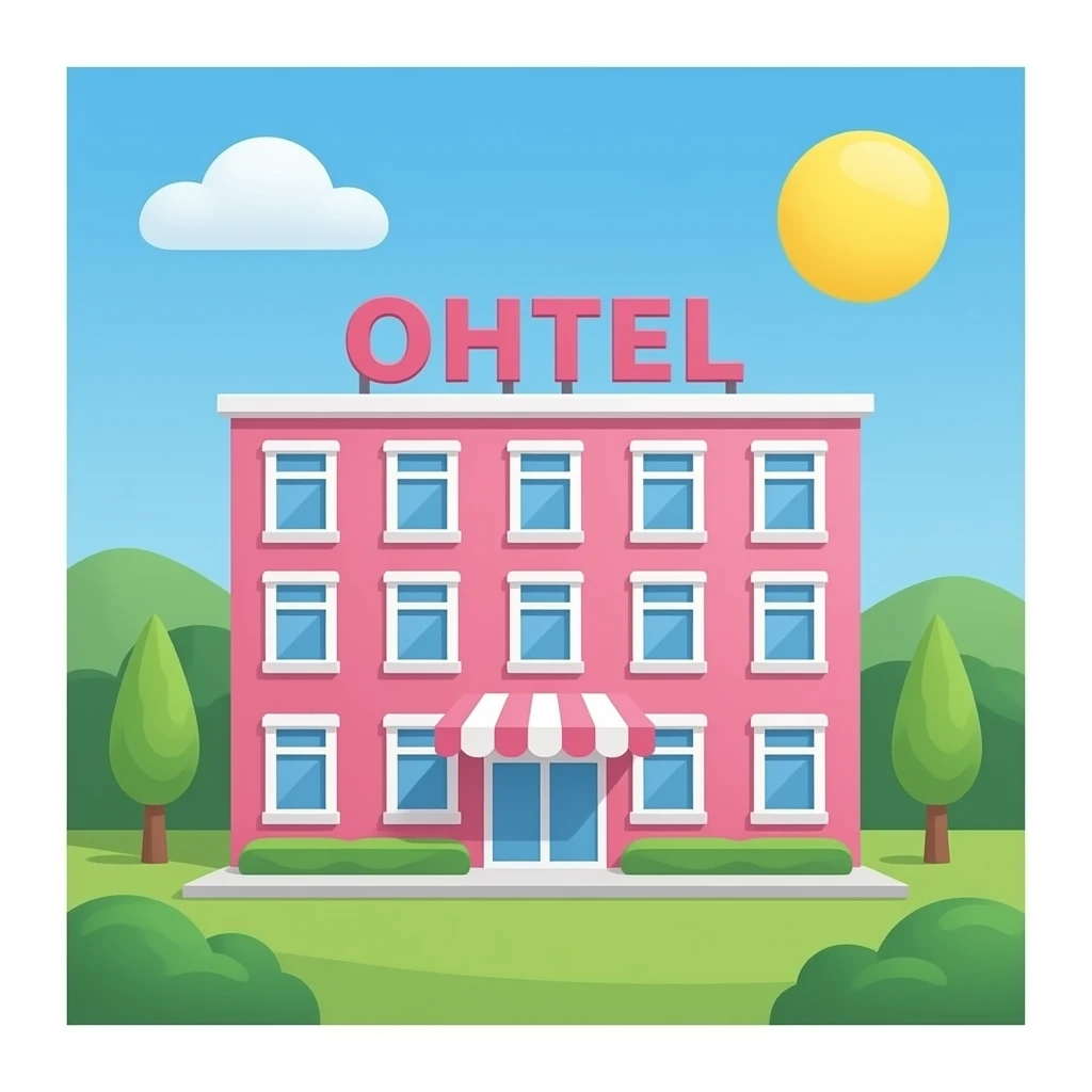 A pink hotel 🏨 emoji
