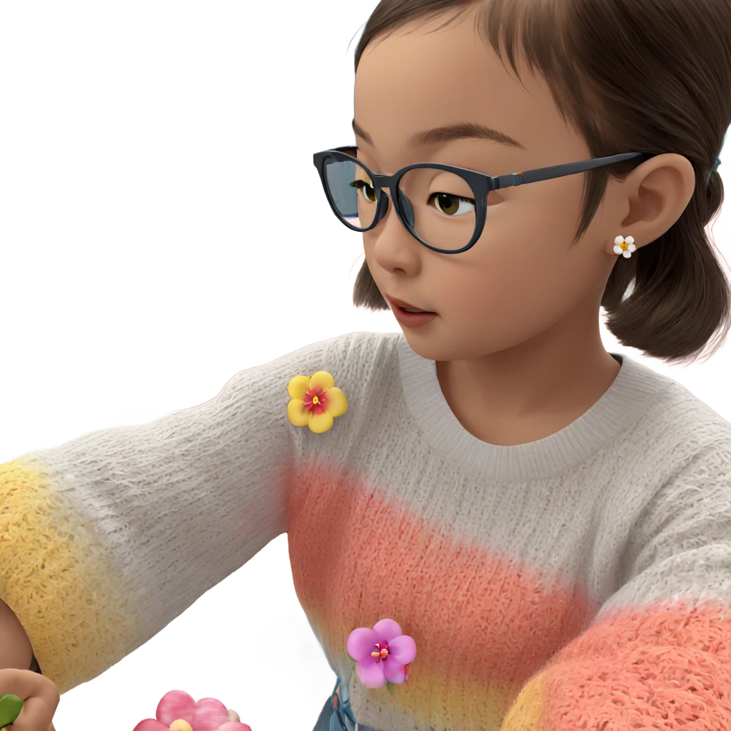 dreamy girl with flower earrings emoji