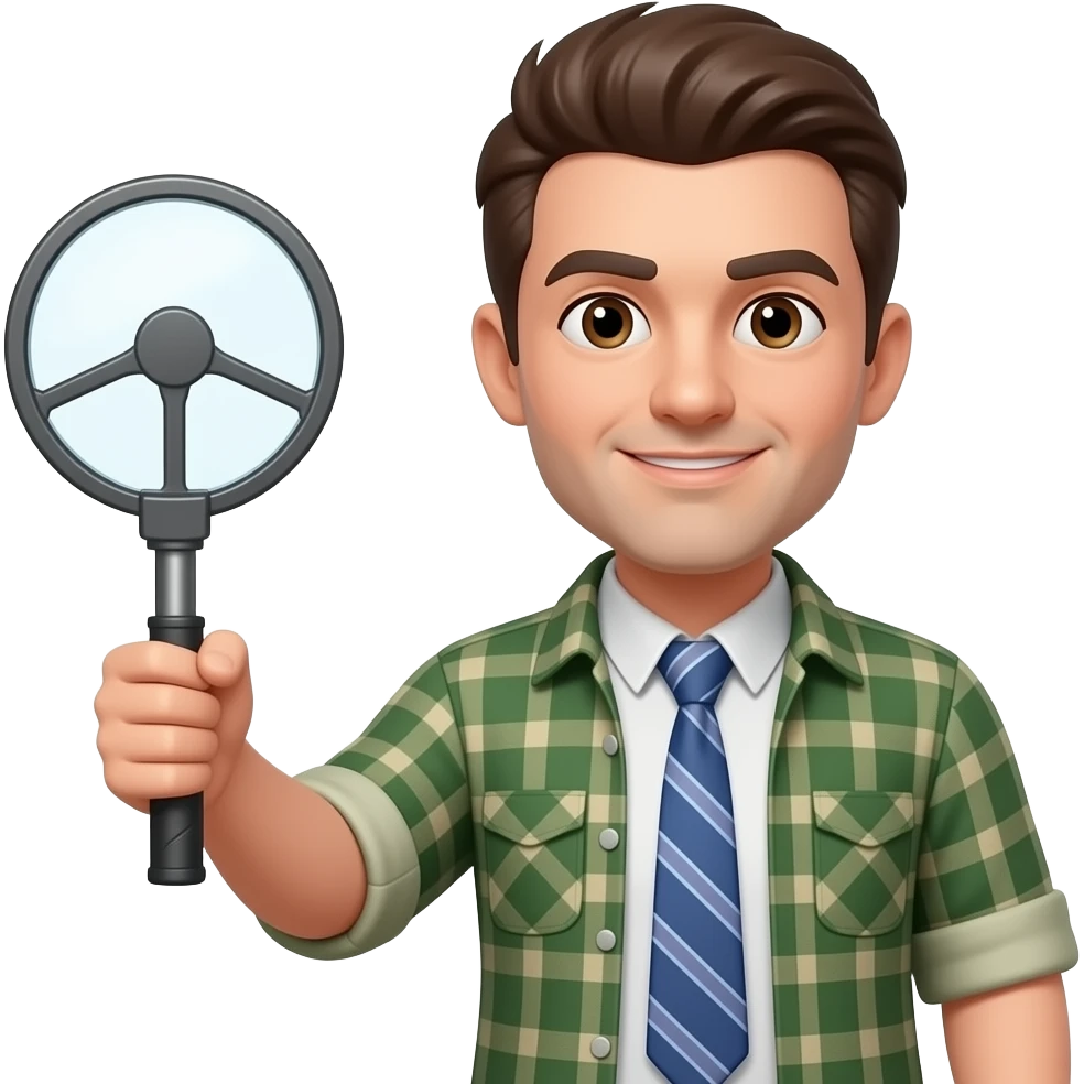 Flat image of person with metaldetector emoji