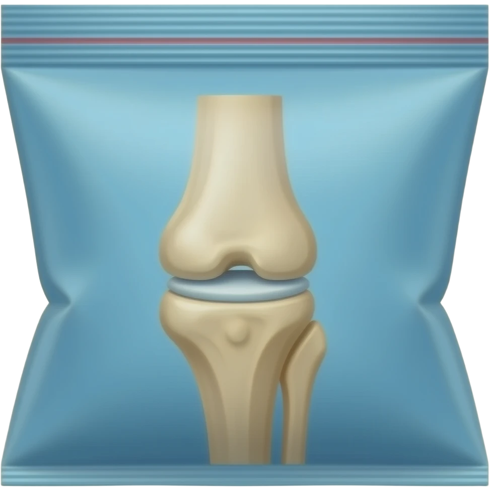 파스 (무릎 관절이 그려져있는 파란색 지퍼백, 밴드) emoji