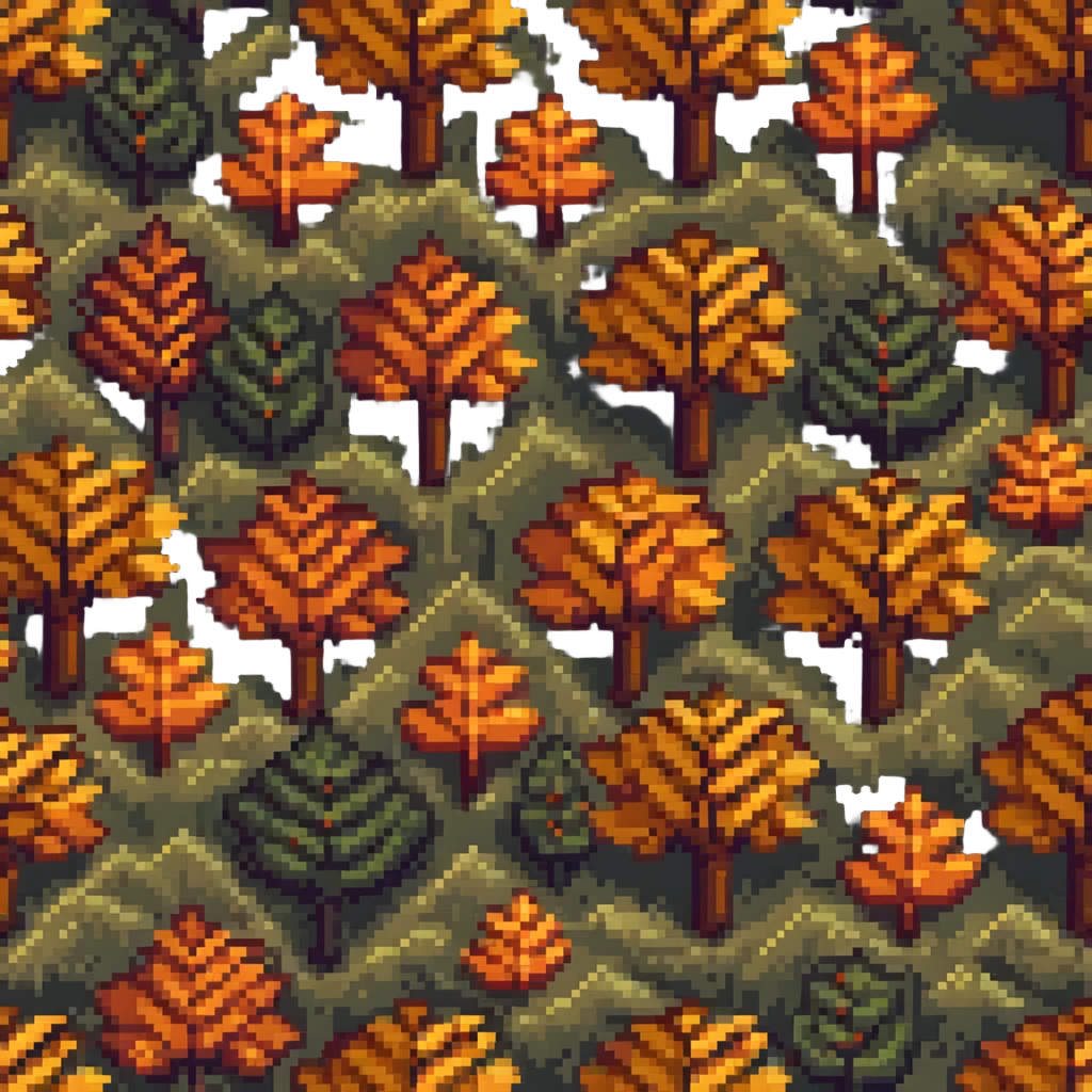 fall season landscape with trees and orange foliage emoji