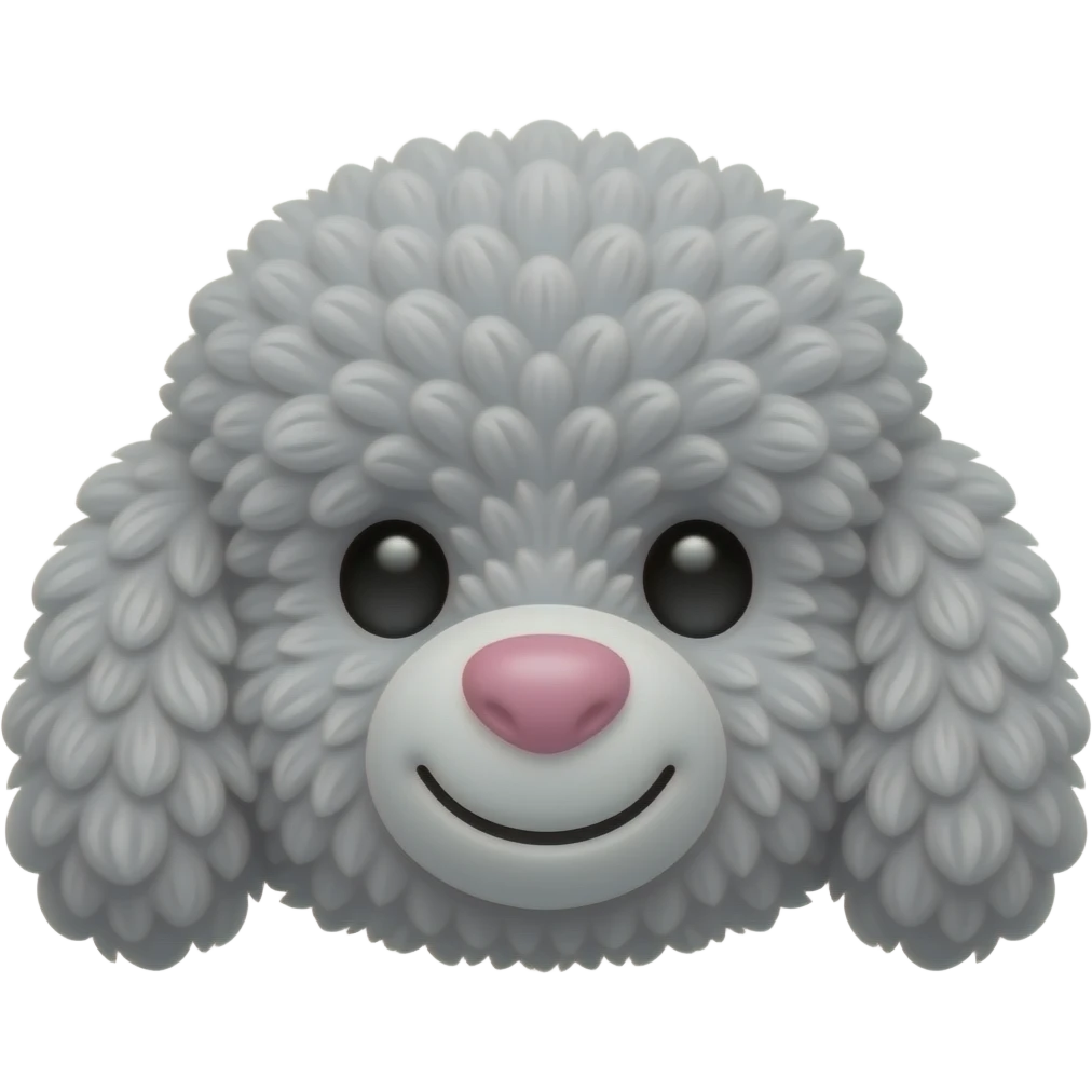 Gray toy poodle teddy bear face emoji