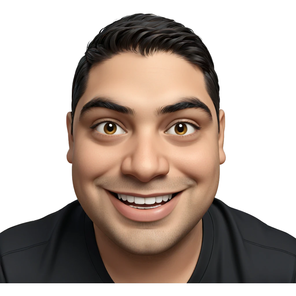 smiling boy in black shirt emoji