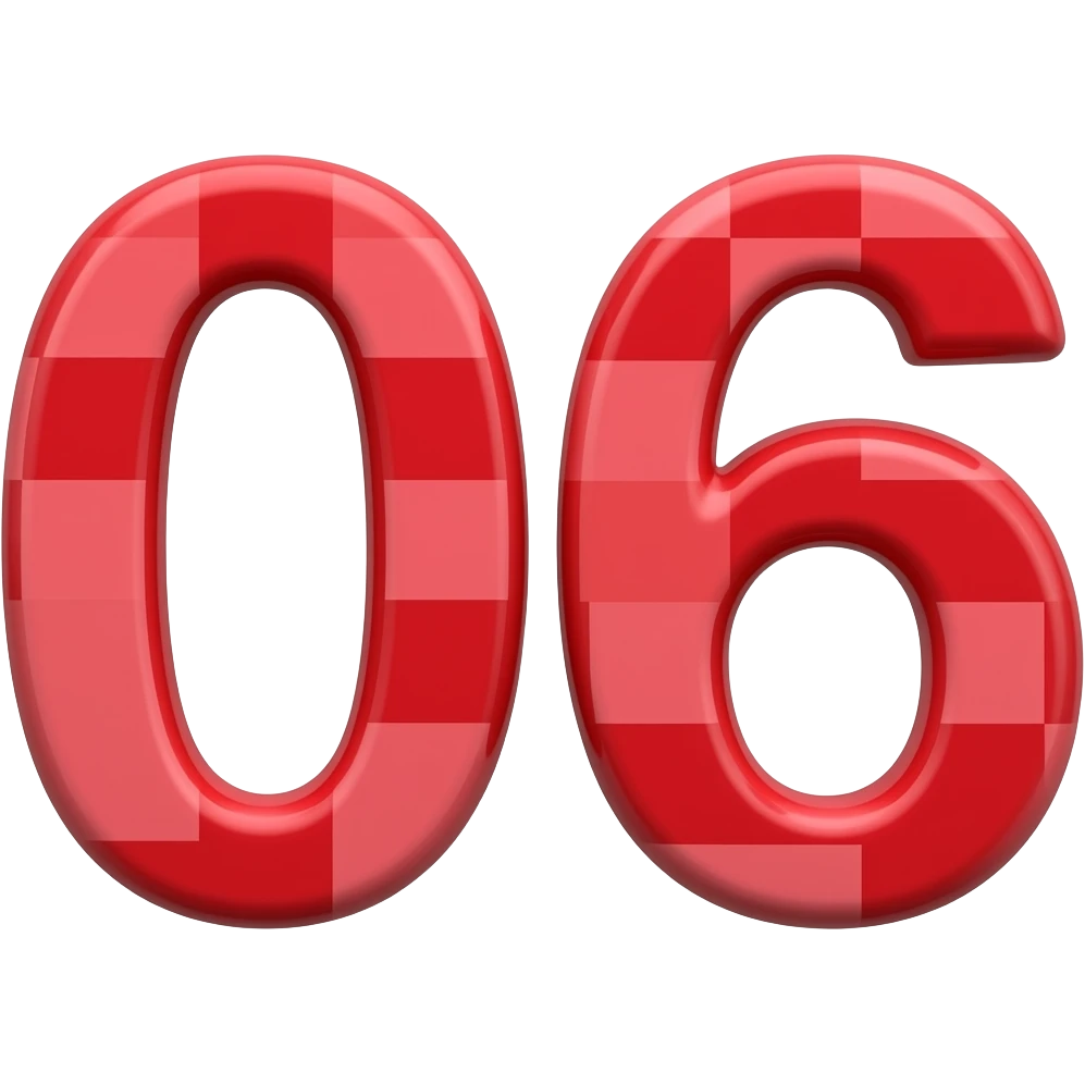 C6 number red colour emoji