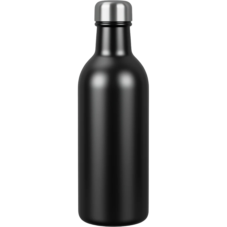 24oz black water canister with aluminum cap emoji