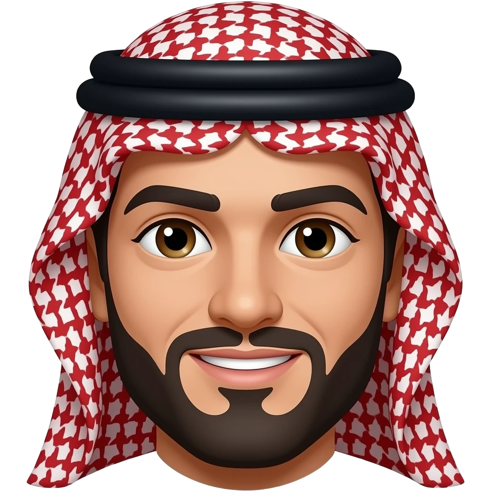 Árabe rostro con   rojo emoji