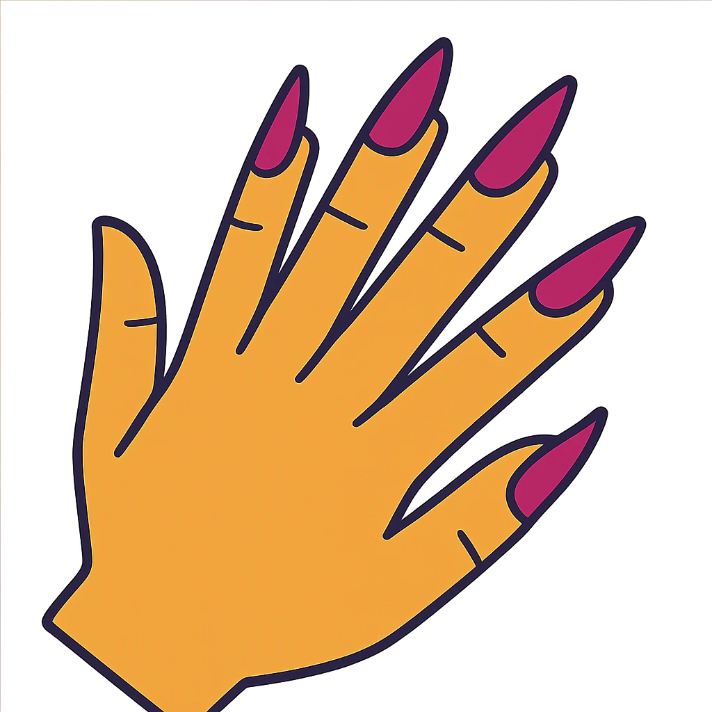 hand with pink gothic nails emoji