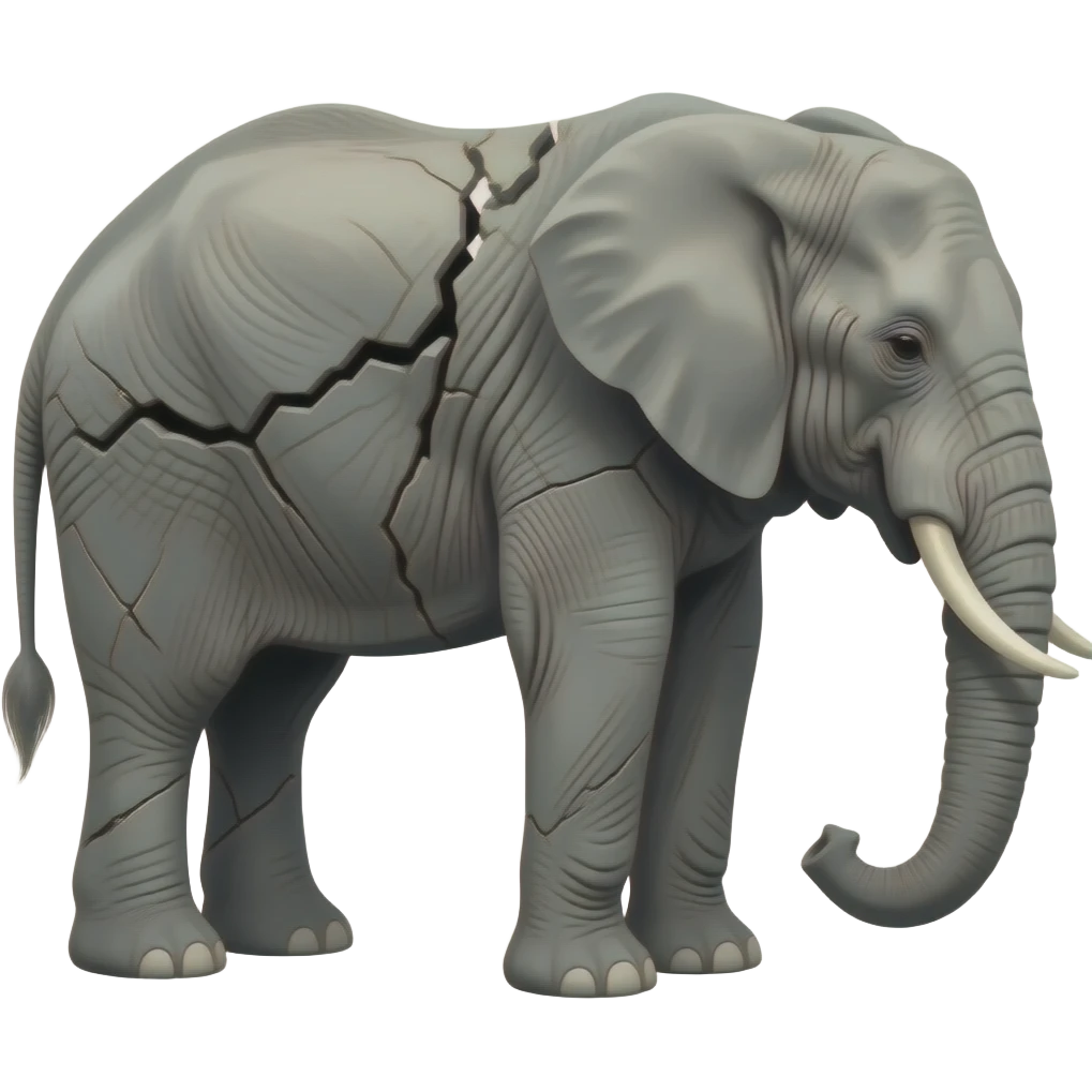Broken elephant emoji