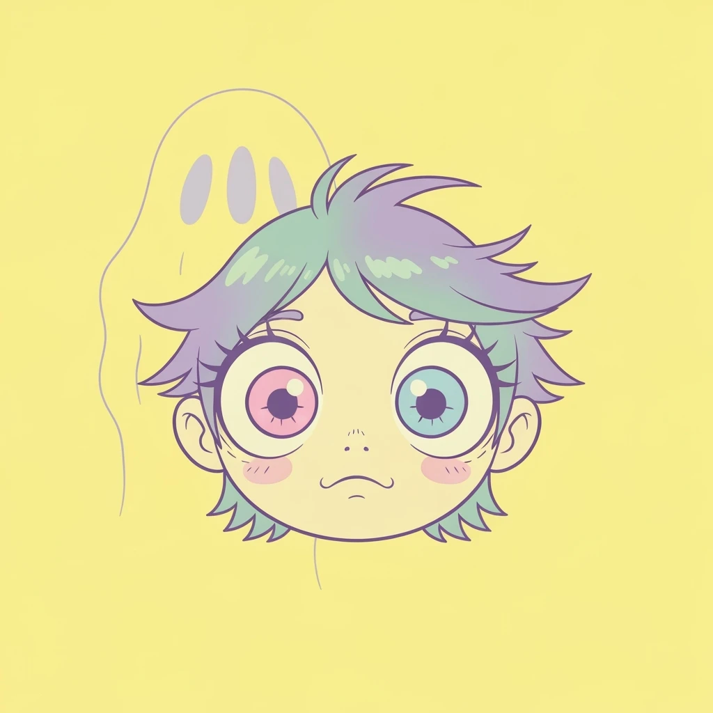 pastel horror profile picture, cute, expressive, minimal, variation 1 emoji