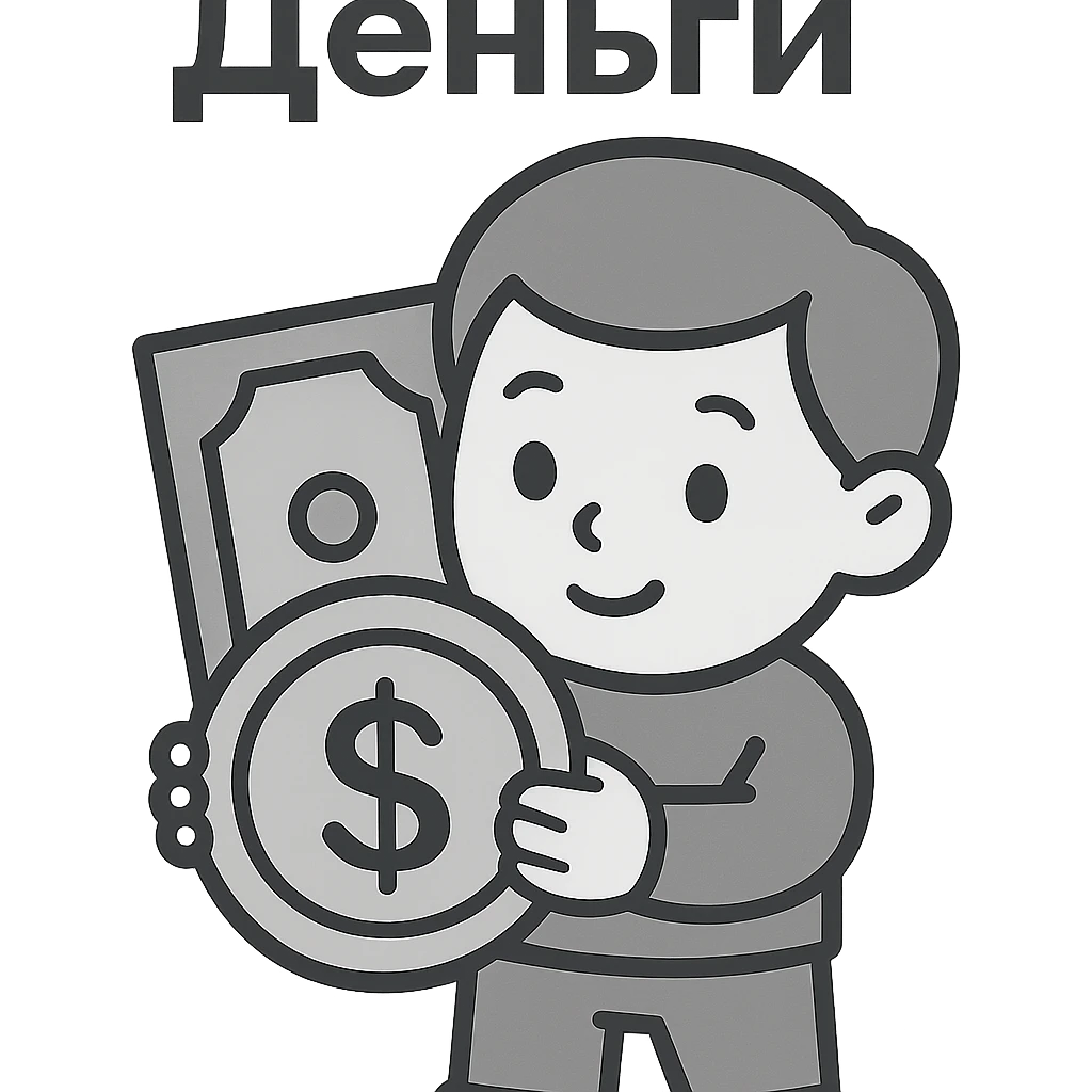 Деньги. Линейный минималистичный рисунок  emoji