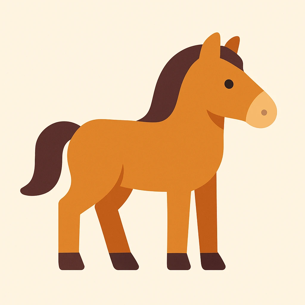 Flat design style horse emoji
