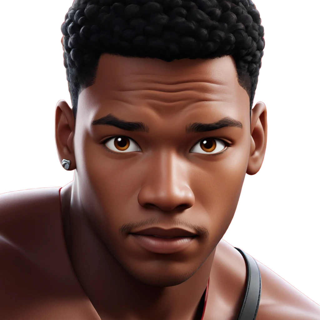 male portrait on red background emoji