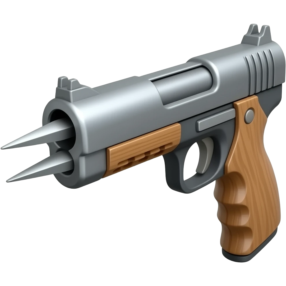 A gun that fires fishing spears emoji