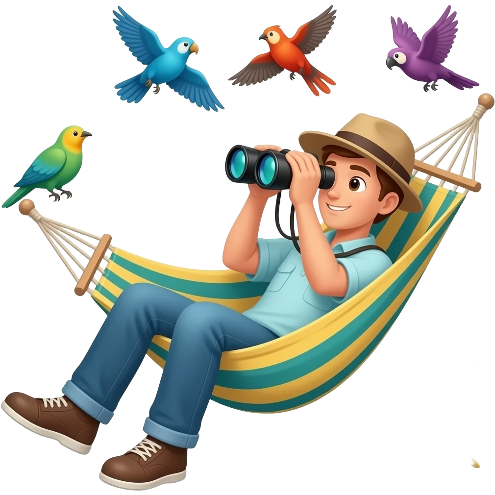 birding while in a hammock emoji