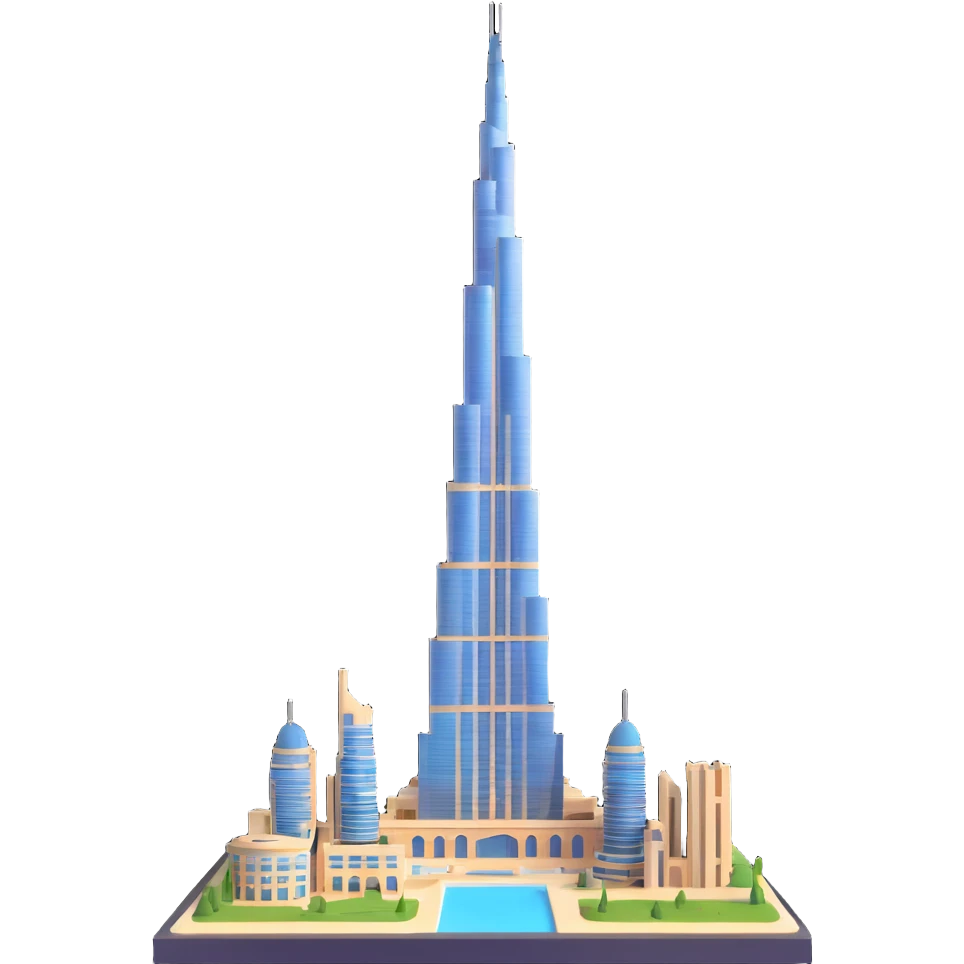 Burj Khalifa, modern skyscraper emoji