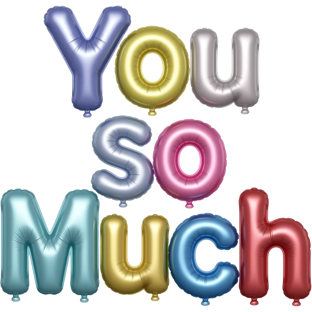 Word  in ballon letters mis you so much emoji