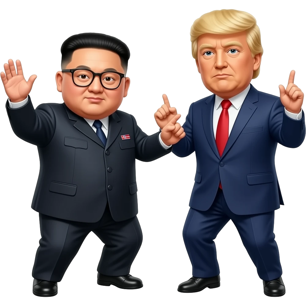 Kim Jung un dancing with Trump emoji
