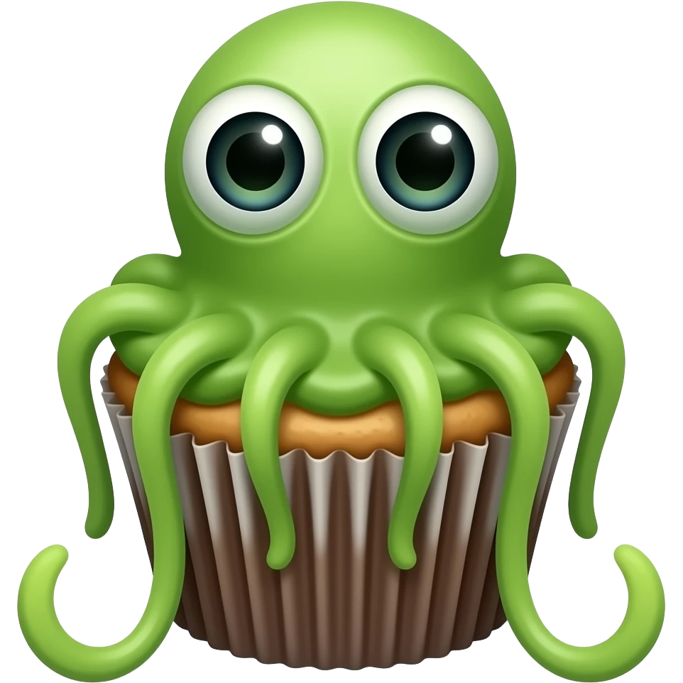 Alien cupcake emoji