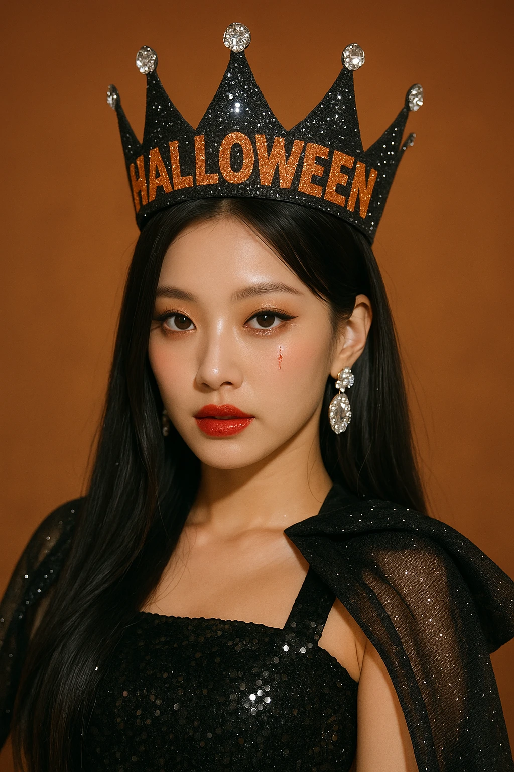 halloween kpop idol crown, sparkly and trendy emoji